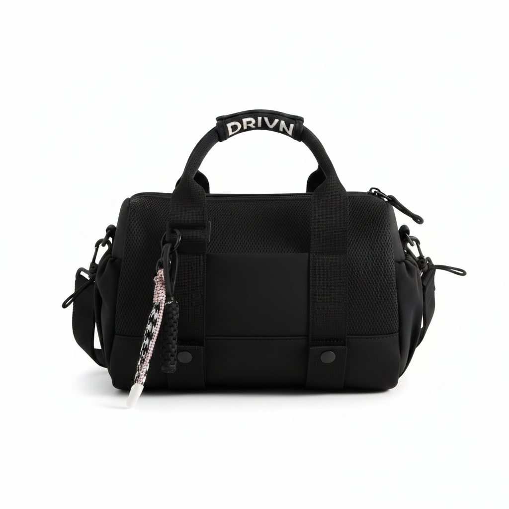 DRIVN Mini Duffle Tote Bag - Pure White Background